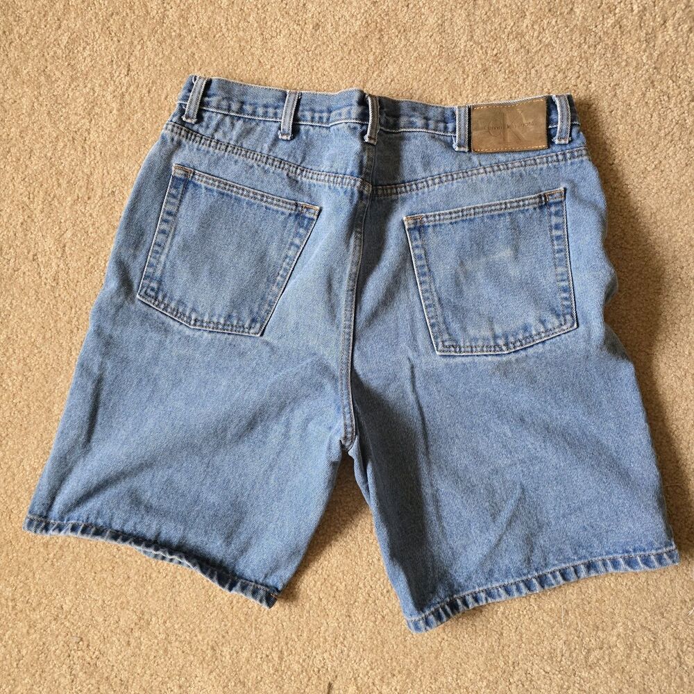 Vtg Calvin Klein 412 Indigo Blue Denim Shorts Relaxed Fit Men's 36x8.5 NWT